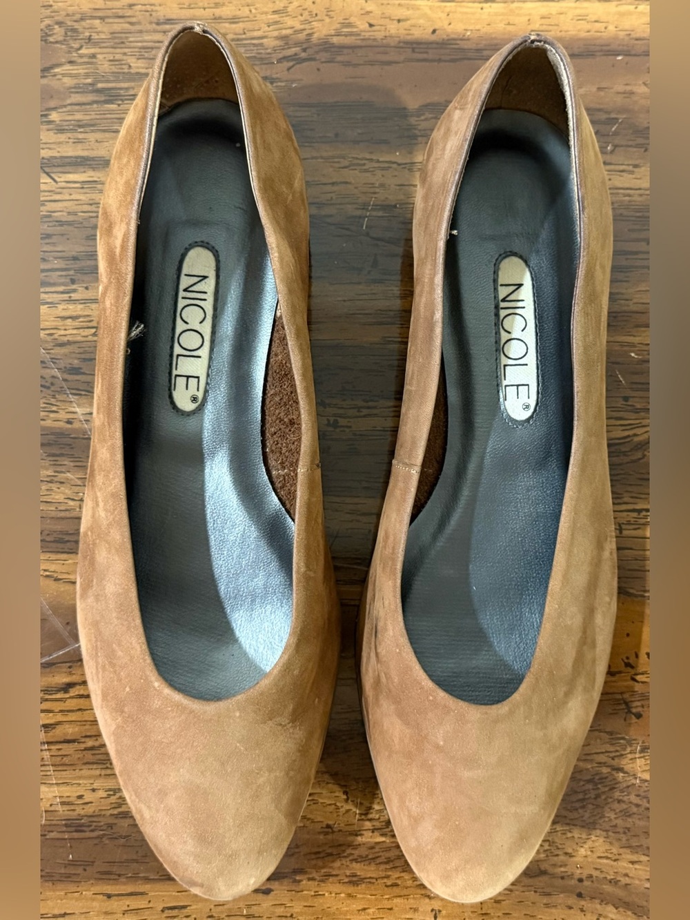 Nicole Women's Suede Flats in Cognac Brown